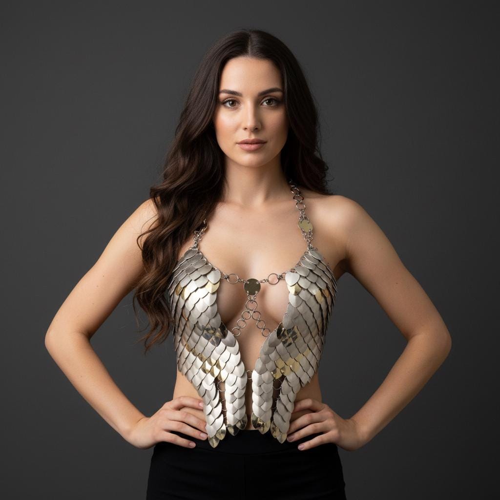 Halloween Festival clothing Viking, Dragon, Fairy Scalemail Cosplay Chainmail Outfit Rave Costume QUALITY MADE in CANADA