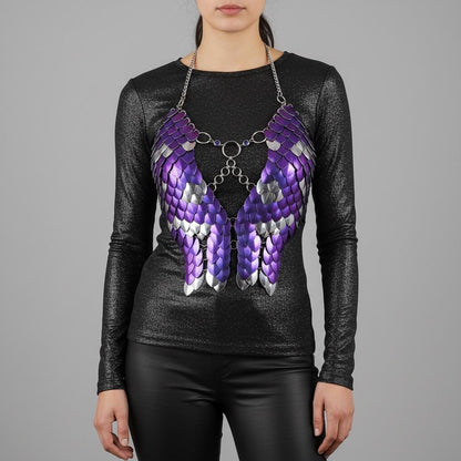 Halloween Festival Outfit Scalemail Corset Top, or Rave Viking, Dragon, Fairy Cosplay Costume, - QUALITY MADE in CANADA