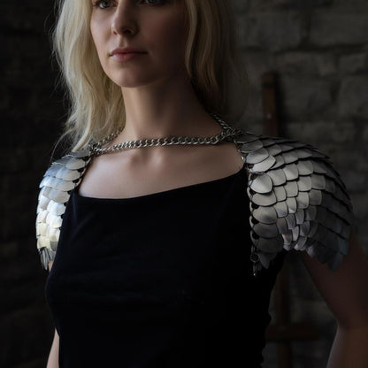 Halloween Viking, Dragon, Fairy Scalemail Cosplay Chainmail Festival Outfit Corset Rave Costume