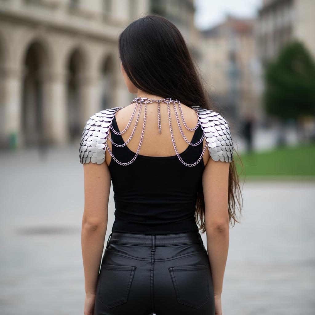 Halloween Viking, Dragon, Fairy Scalemail Cosplay Chainmail Festival Outfit Scale Mail Shoulder Armor Costume