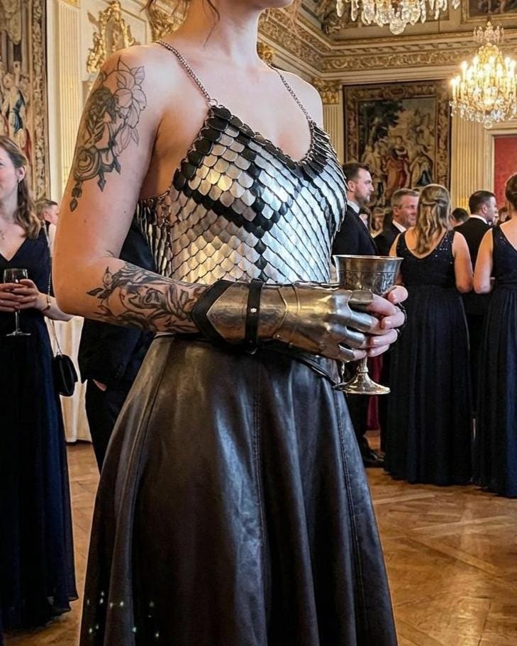 Halloween Metal Corset Top Festival Outfit Scalemail, , Rave Viking, Dragon, Cosplay Costume, - QUALITY MADE in CANADA