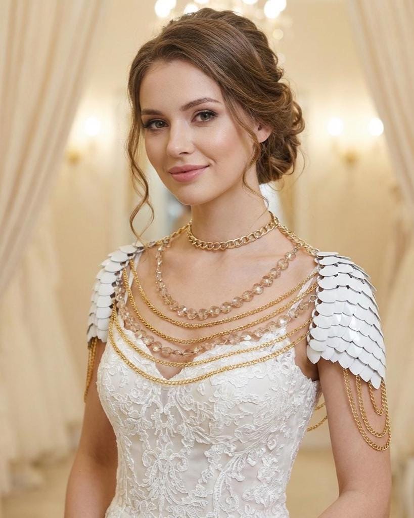 Halloween Festival Outfit, Viking, Dragon, Fairy Scalemail Cosplay Chainmail Shoulder Armor - QUALITY MADE in CANADA