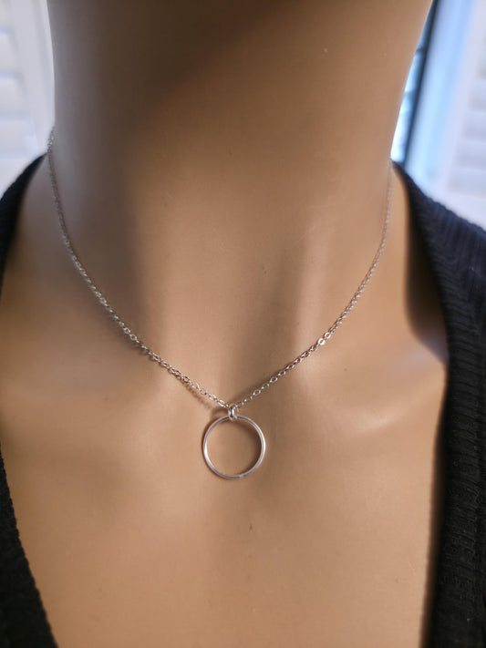 925 Sterling Silver Elegant Minimalist Chain Day Collar Necklace, BDSM Romantic Partner Fine Jewelry