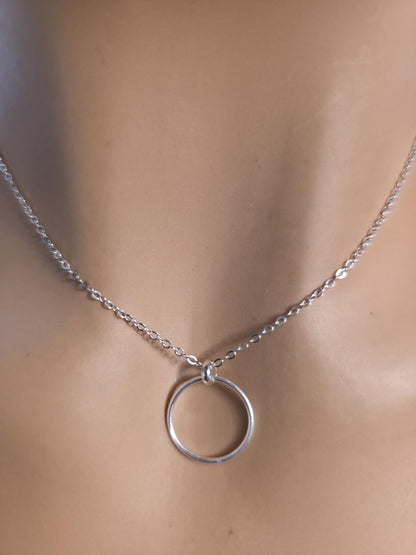 925 Sterling Silver Elegant Minimalist Chain Day Collar Necklace, BDSM Romantic Partner Fine Jewelry