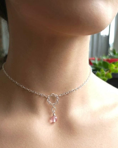 925 Solid Sterling Silver Day Collar Choker Necklace - Locking Option - Intimate Partner Jewelry