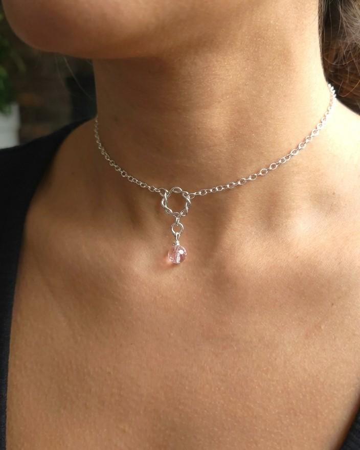 925 Solid Sterling Silver Day Collar Choker Necklace - Locking Option - Intimate Partner Jewelry