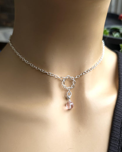 925 Solid Sterling Silver Day Collar Choker Necklace - Locking Option - Intimate Partner Jewelry