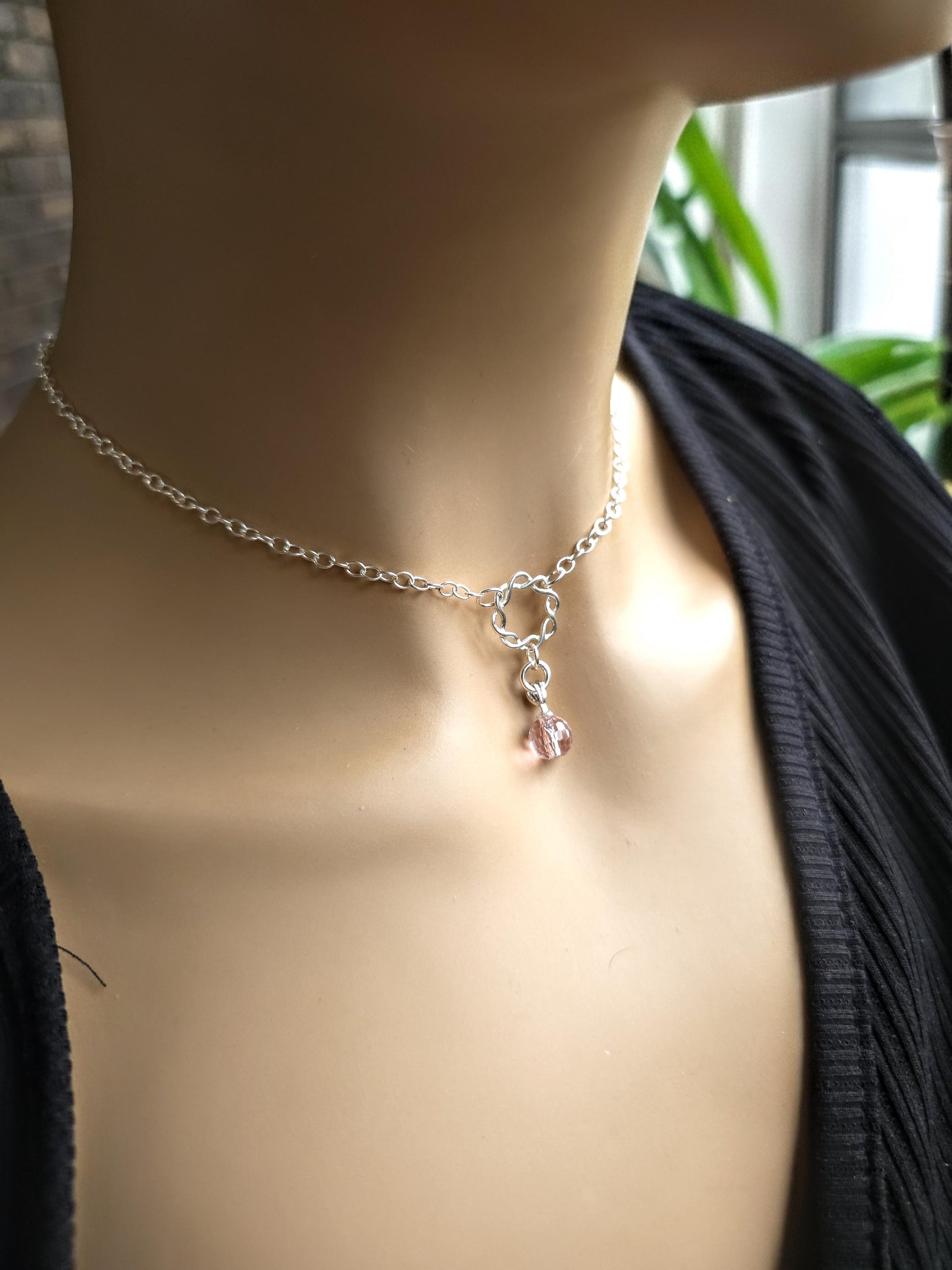 925 Solid Sterling Silver Day Collar Choker Necklace - Locking Option - Intimate Partner Jewelry