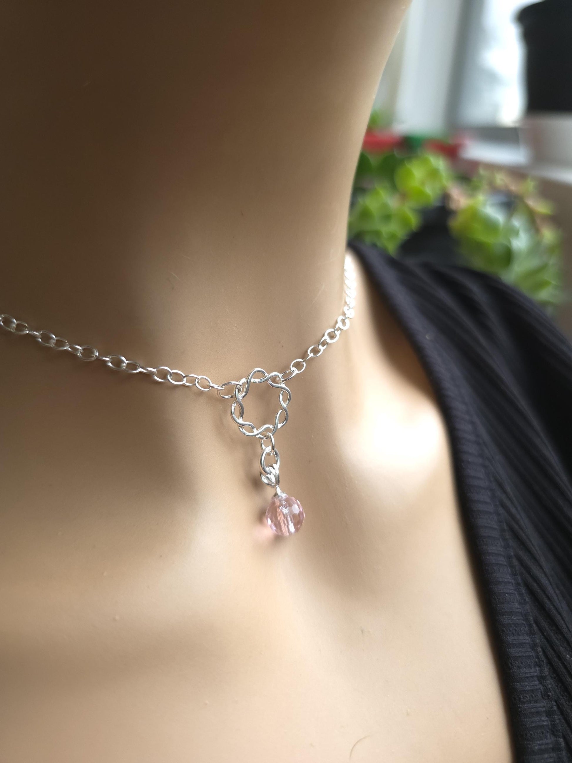 925 Solid Sterling Silver Day Collar Choker Necklace - Locking Option - Intimate Partner Jewelry