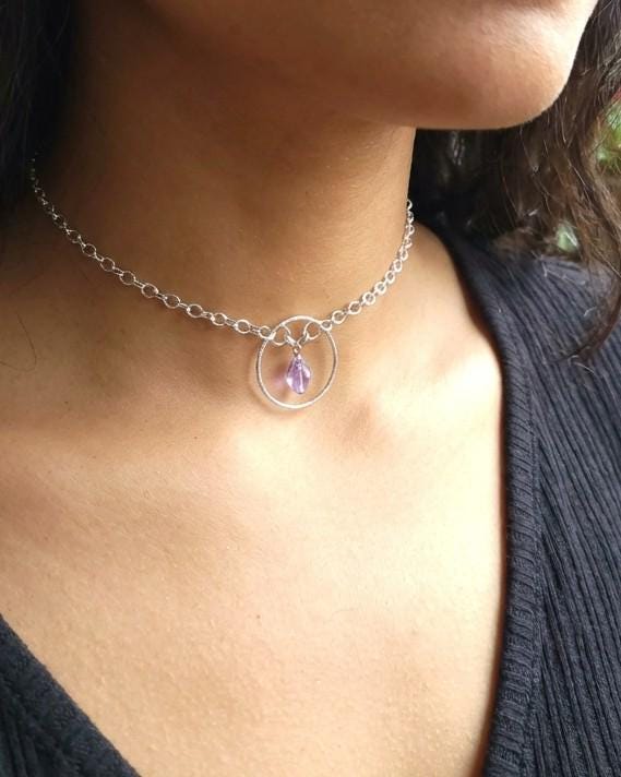 925 Solid Sterling Silver Day Collar Choker Necklace - Locking Option - Intimate Partner Jewelry