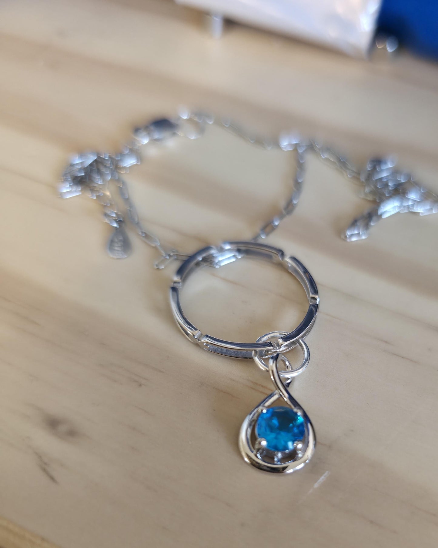 Sterling Silver Day Collar Necklace with Cubic Zirconia Charm, BDSM Romantic Partner Jewelry