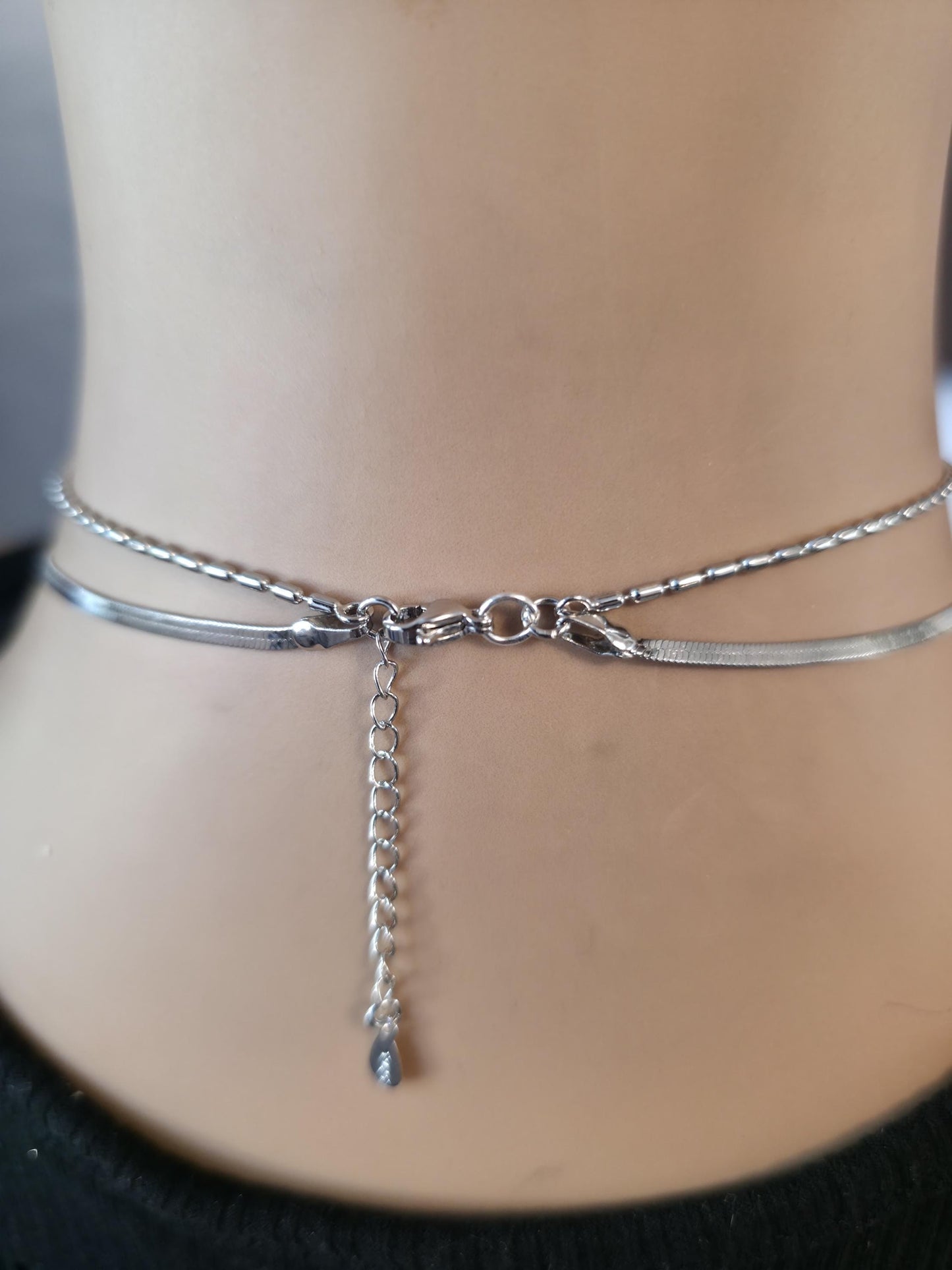 Rhodium Plated Sterling Silver Day Collar O Ring Necklace with Cherries Charm, BDSM Romantic Partner Jewelry