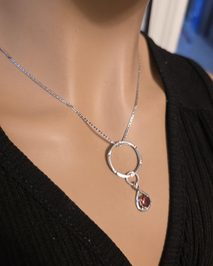 Sterling Silver 925 Day Collar Necklace with Cubic Zirconia Charm, BDSM Romantic Partner Jewelry