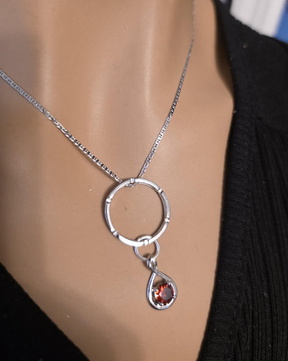 Sterling Silver 925 Day Collar Necklace with Cubic Zirconia Charm, BDSM Romantic Partner Jewelry