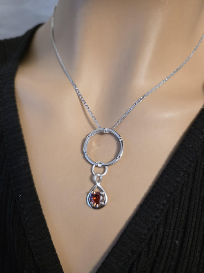 Sterling Silver 925 Day Collar Necklace with Cubic Zirconia Charm, BDSM Romantic Partner Jewelry