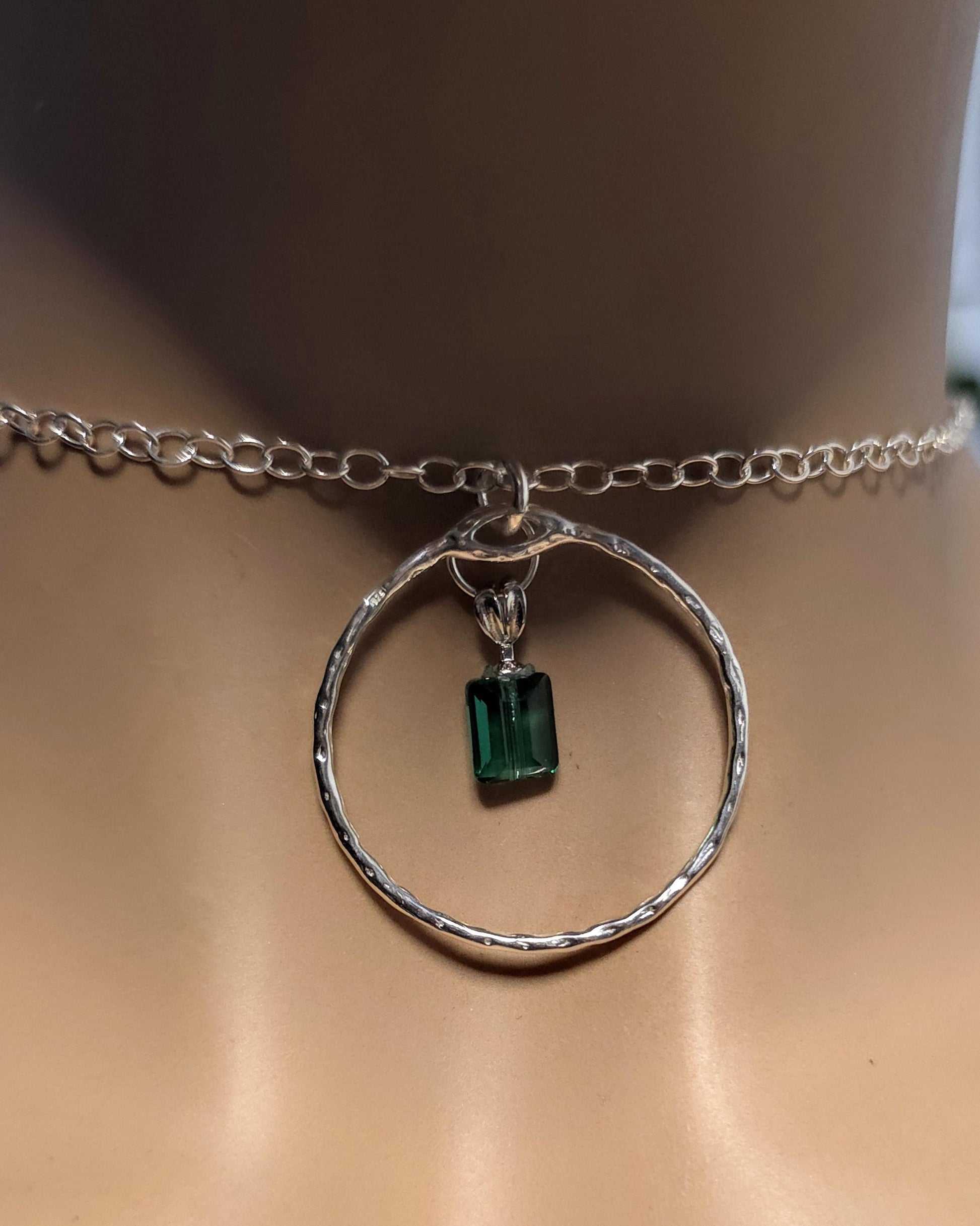 Sterling Silver Day Collar with Austrian Crystal Choker Necklace - Locking Option - Partner Jewelry