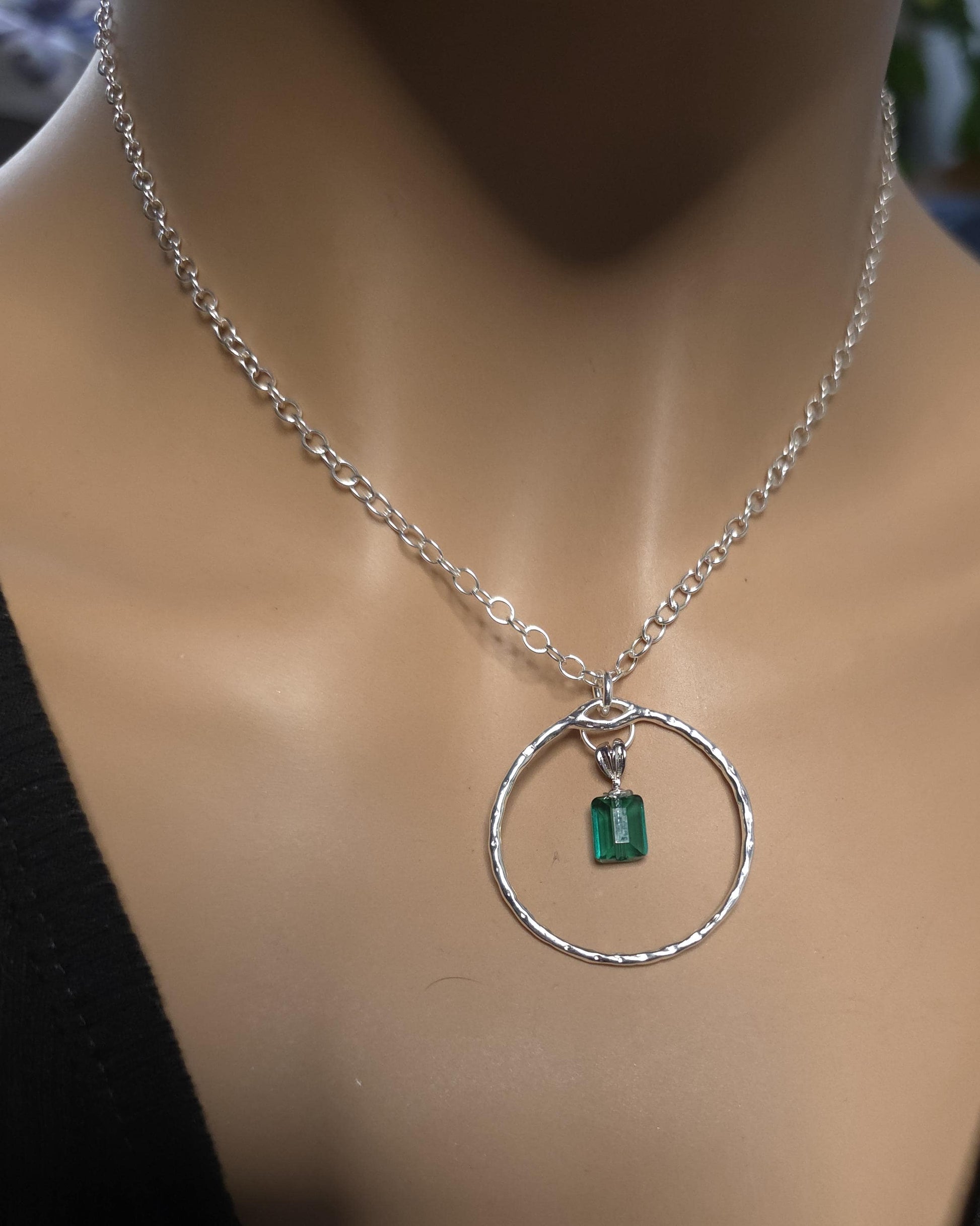 Sterling Silver Day Collar with Austrian Crystal Choker Necklace - Locking Option - Partner Jewelry