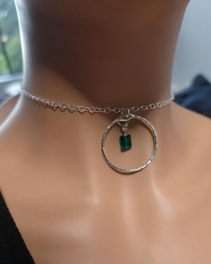 Sterling Silver Day Collar with Austrian Crystal Choker Necklace - Locking Option - Partner Jewelry