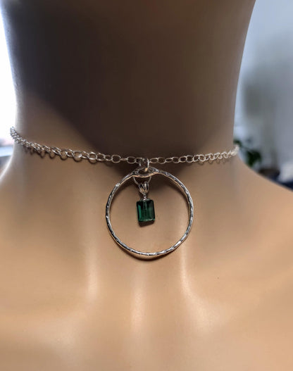 Sterling Silver Day Collar with Austrian Crystal Choker Necklace - Locking Option - Partner Jewelry