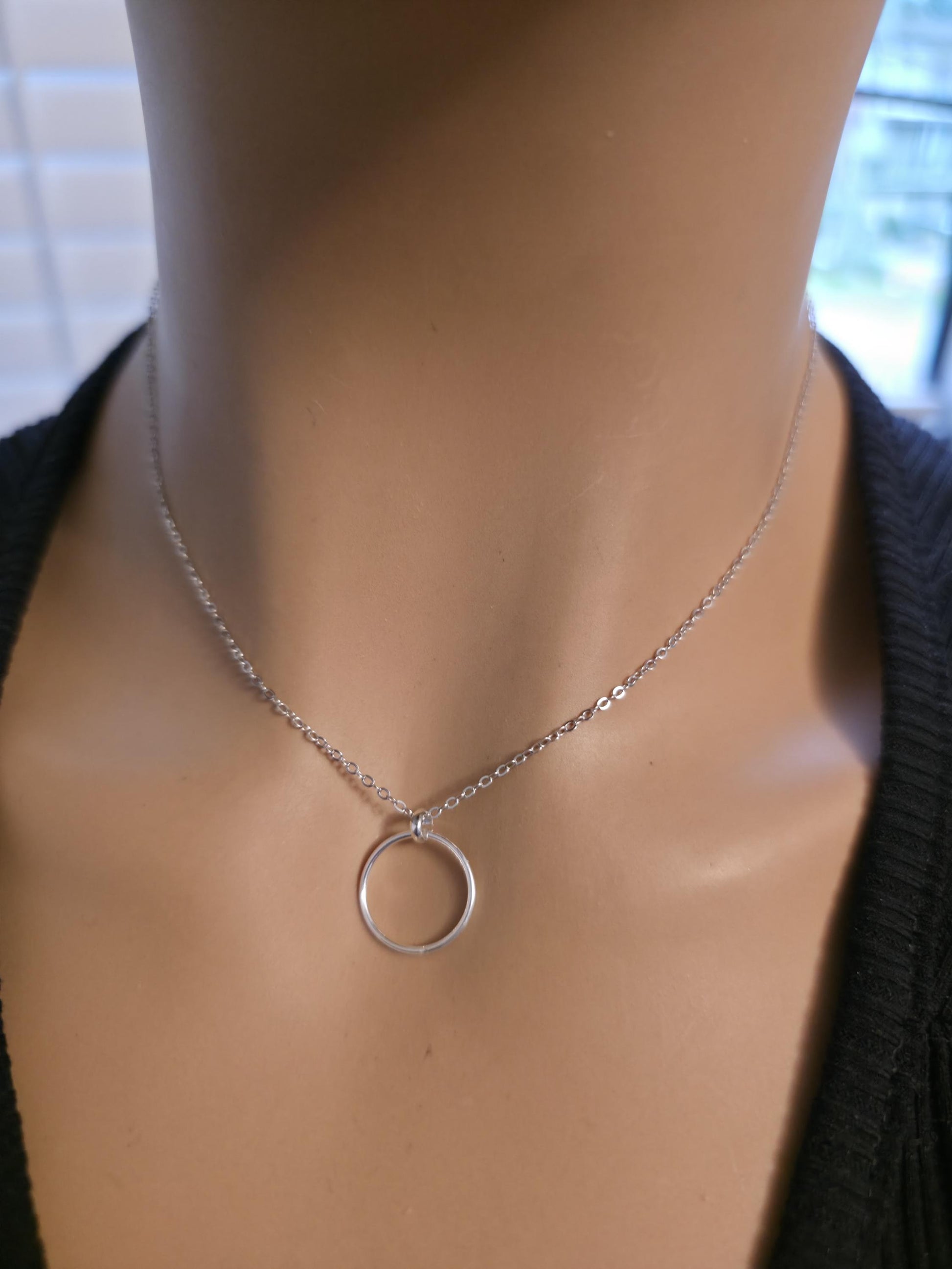 925 Sterling Silver Elegant Minimalist Chain Day Collar Necklace, BDSM Romantic Partner Fine Jewelry