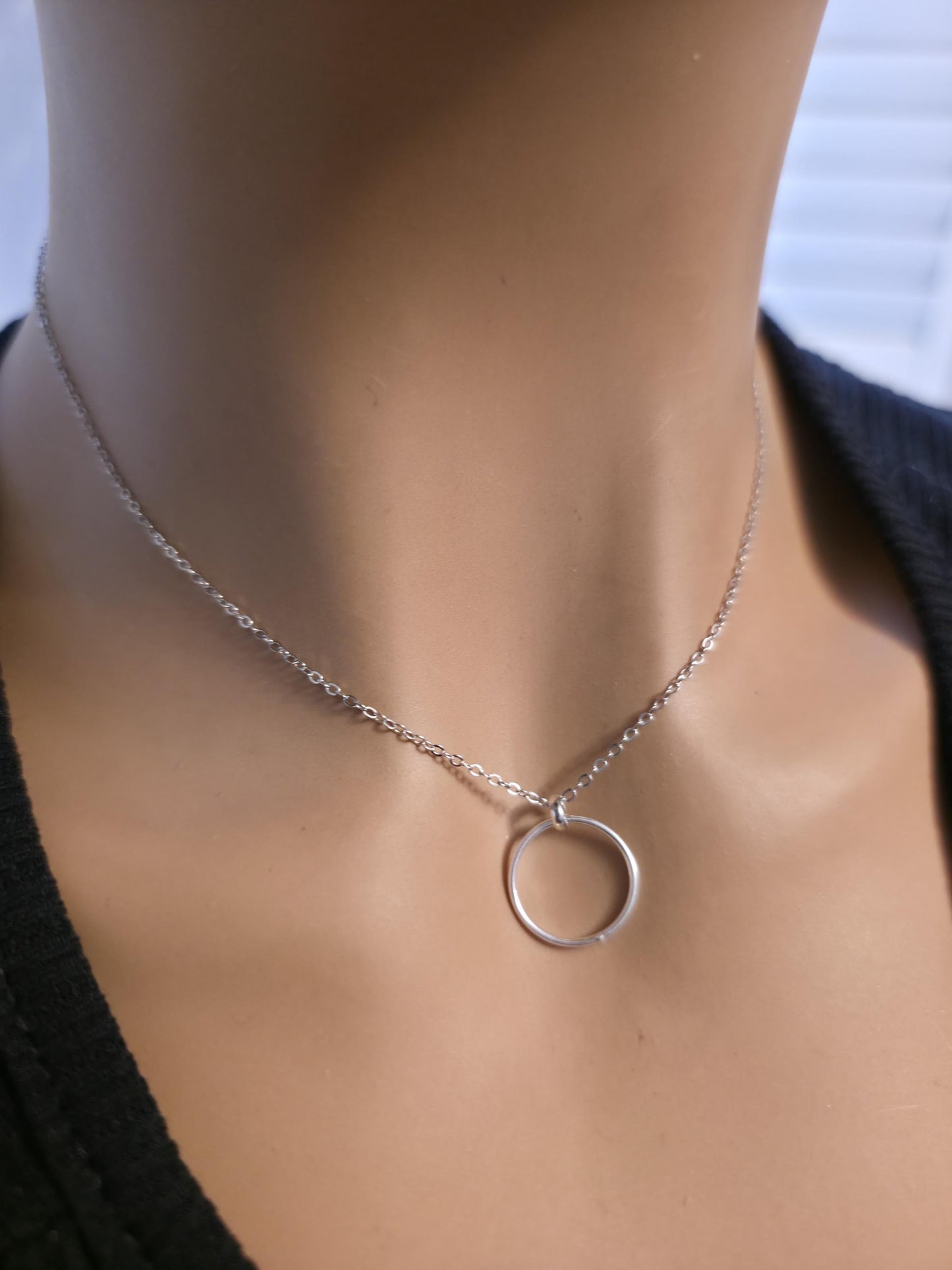 925 Sterling Silver Elegant Minimalist Chain Day Collar Necklace, BDSM Romantic Partner Fine Jewelry