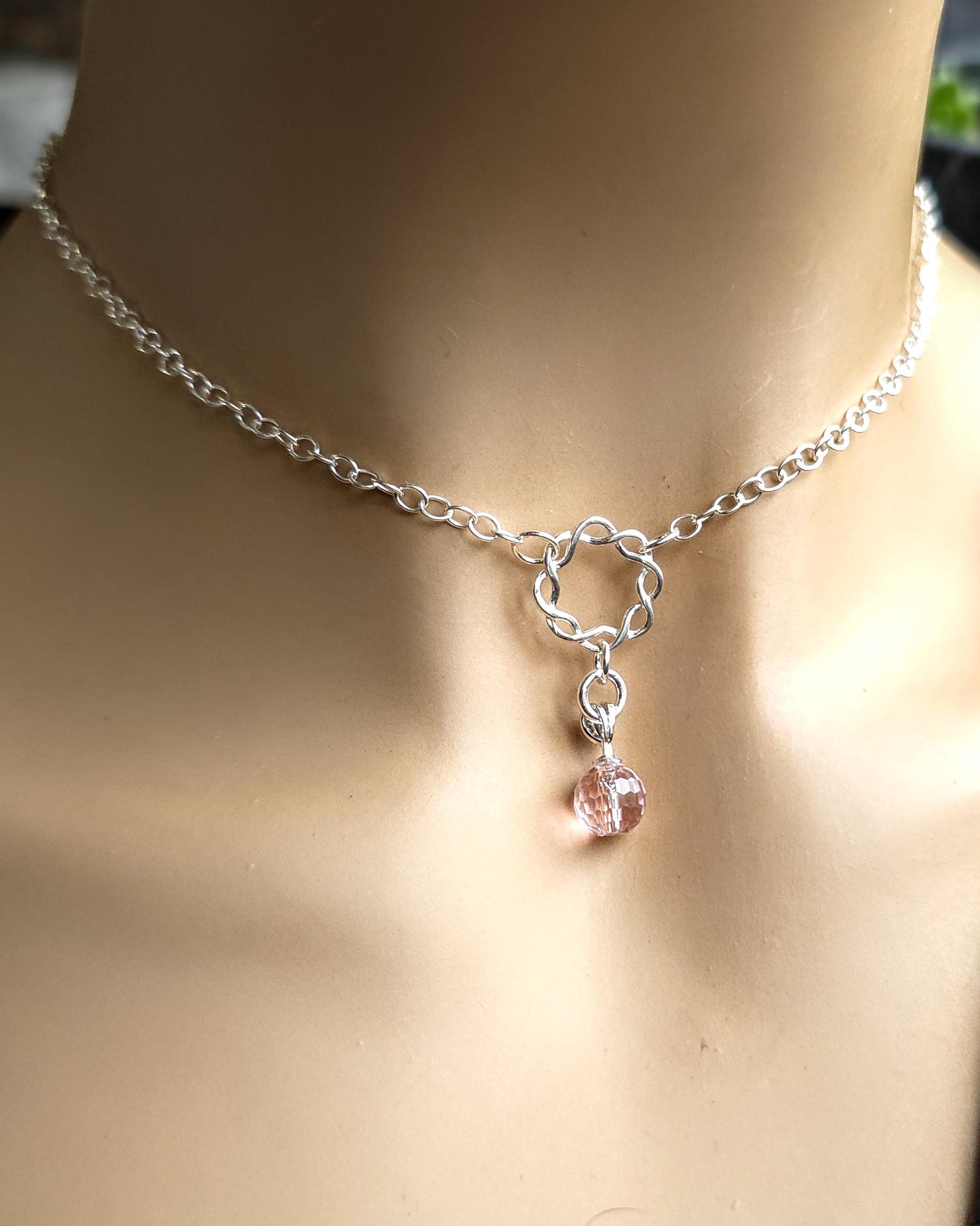 925 Solid Sterling Silver Day Collar Choker Necklace - Locking Option - Intimate Partner Jewelry