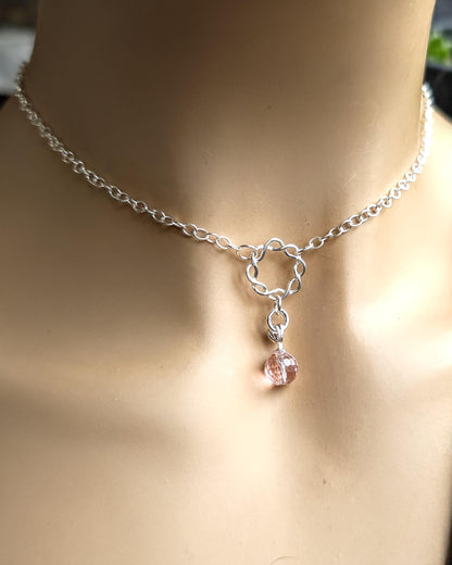 925 Solid Sterling Silver Day Collar Choker Necklace - Locking Option - Intimate Partner Jewelry