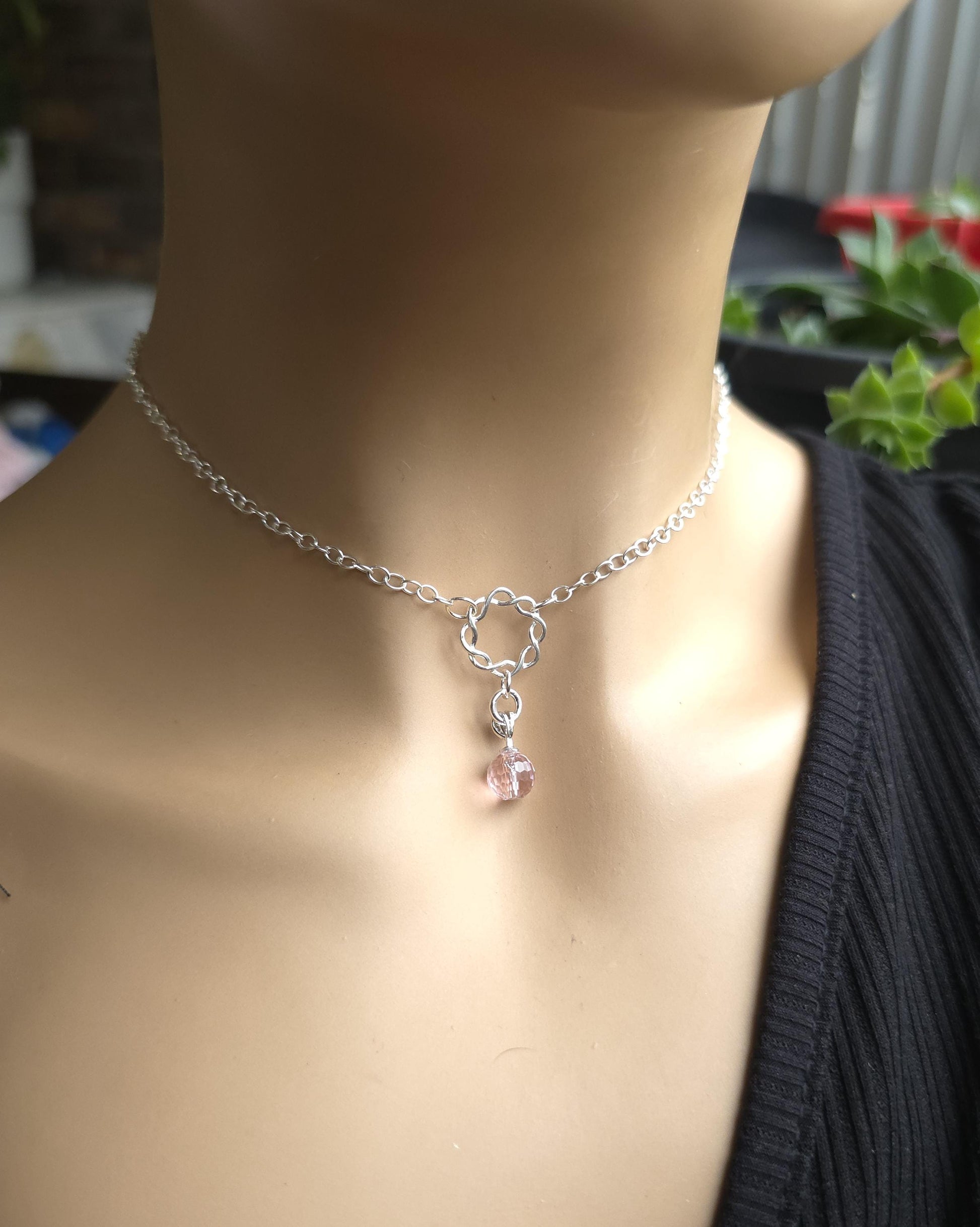 925 Solid Sterling Silver Day Collar Choker Necklace - Locking Option - Intimate Partner Jewelry