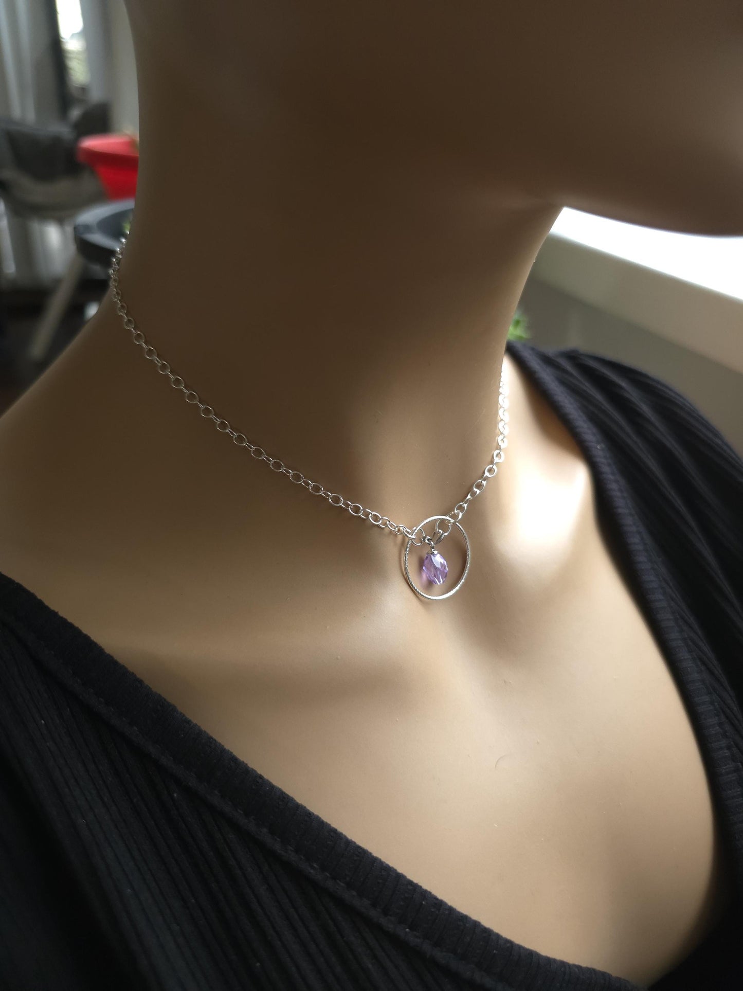 925 Solid Sterling Silver Day Collar Choker Necklace - Locking Option - Intimate Partner Jewelry