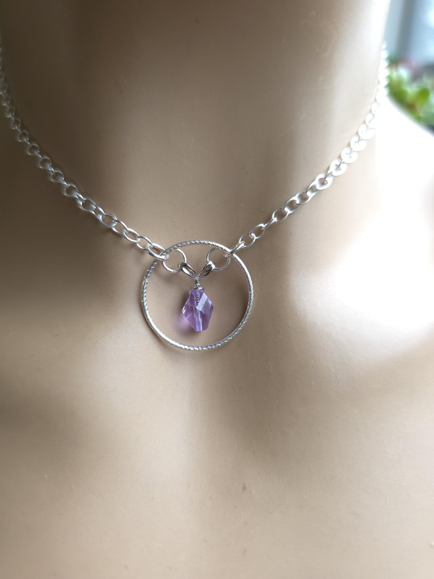 925 Solid Sterling Silver Day Collar Choker Necklace - Locking Option - Intimate Partner Jewelry