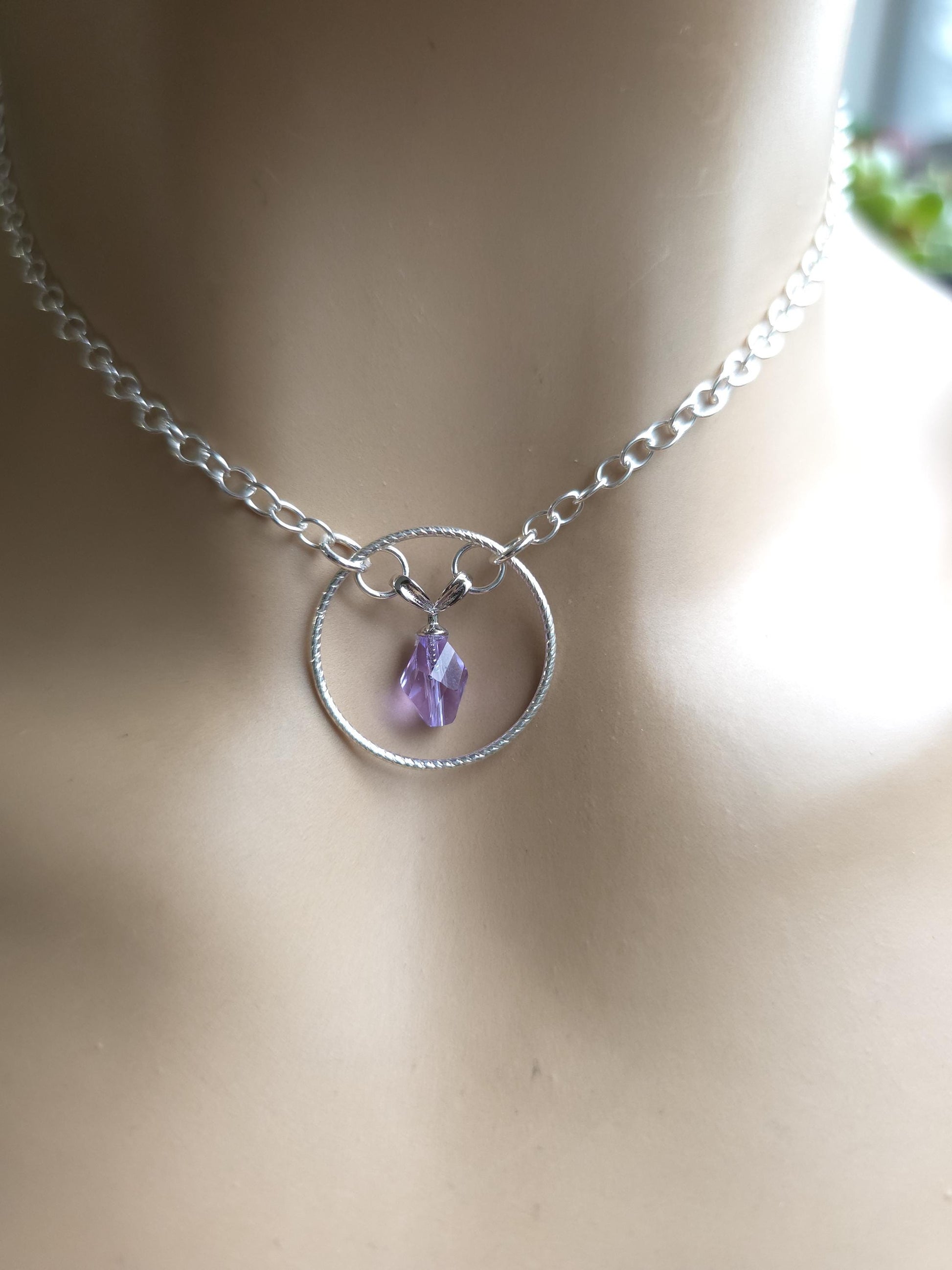 925 Solid Sterling Silver Day Collar Choker Necklace - Locking Option - Intimate Partner Jewelry