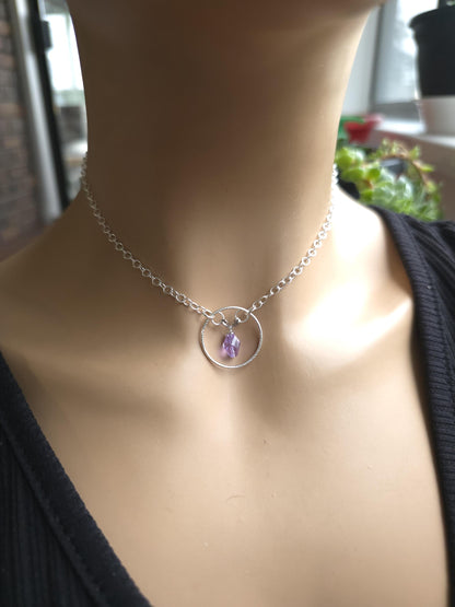 925 Solid Sterling Silver Day Collar Choker Necklace - Locking Option - Intimate Partner Jewelry