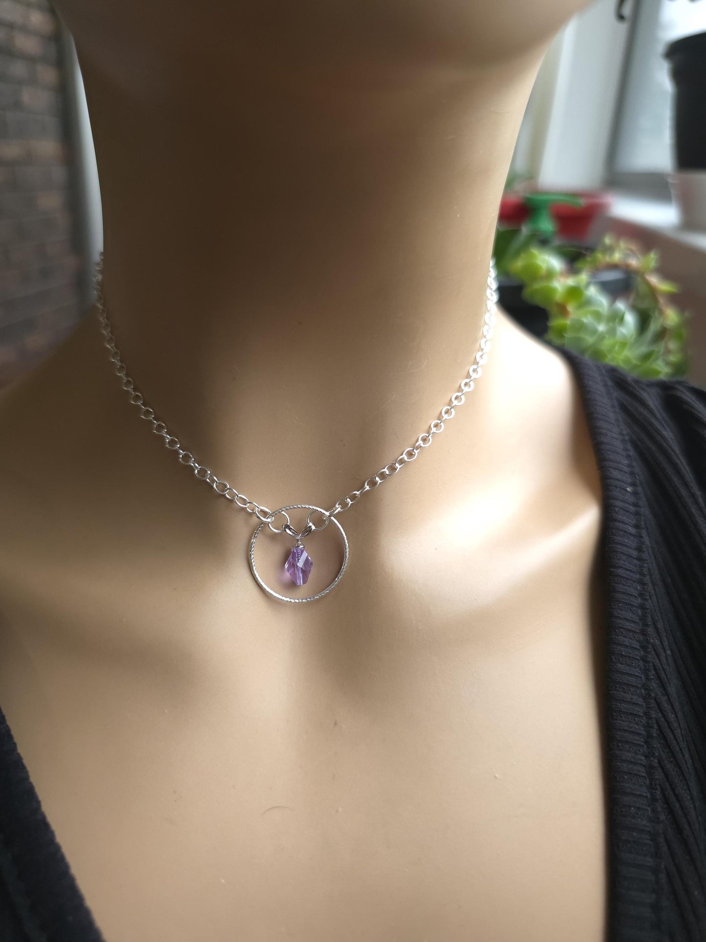 925 Solid Sterling Silver Day Collar Choker Necklace - Locking Option - Intimate Partner Jewelry