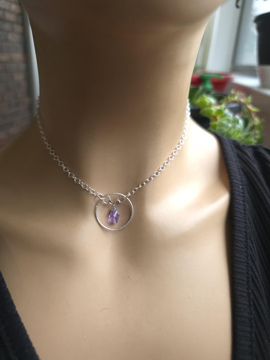 925 Solid Sterling Silver Day Collar Choker Necklace - Locking Option - Intimate Partner Jewelry