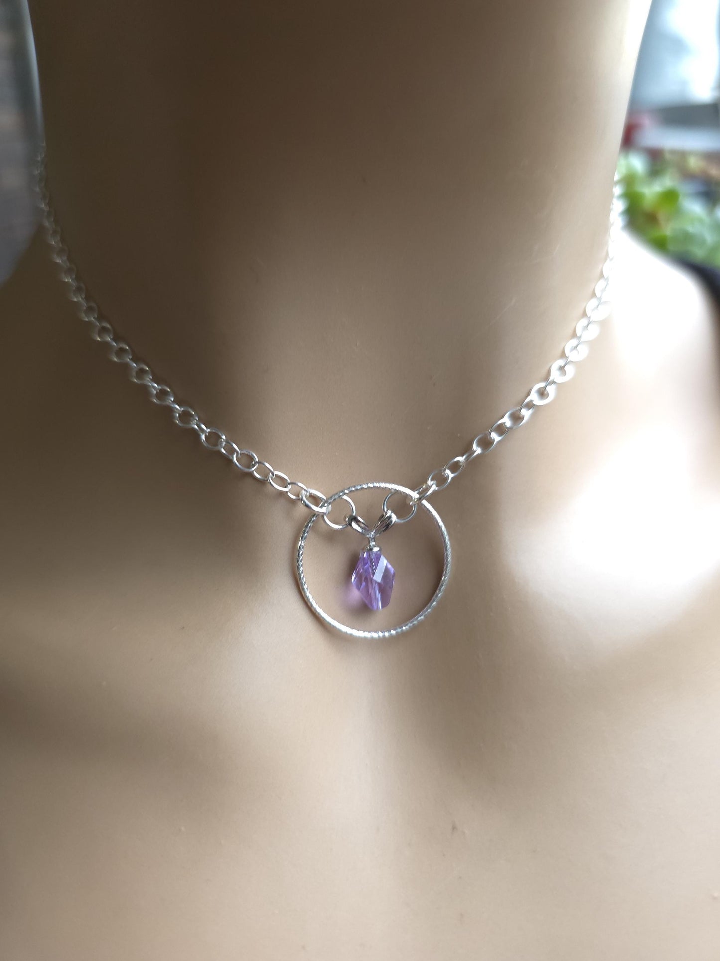 925 Solid Sterling Silver Day Collar Choker Necklace - Locking Option - Intimate Partner Jewelry