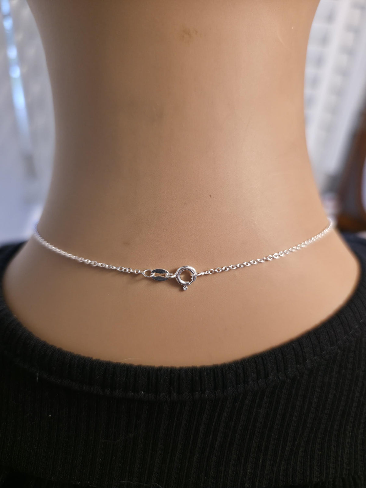 Sterling Silver Day Collar Choker Necklace Braided O Ring - Locking Option - Luxury Elegant Partner Jewelry