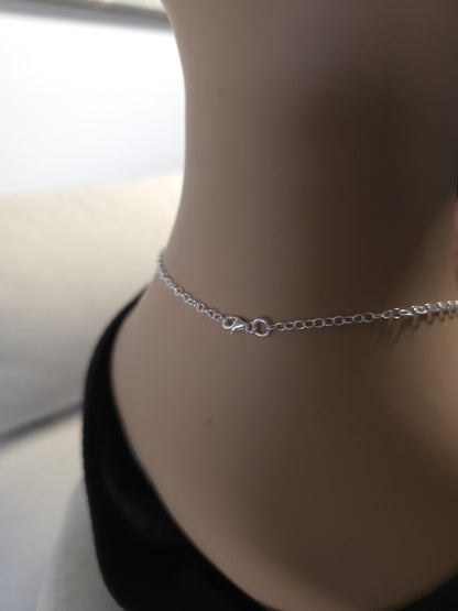 Sterling Silver Day Collar with Austrian Crystal Choker Necklace - Locking Option - Partner Jewelry