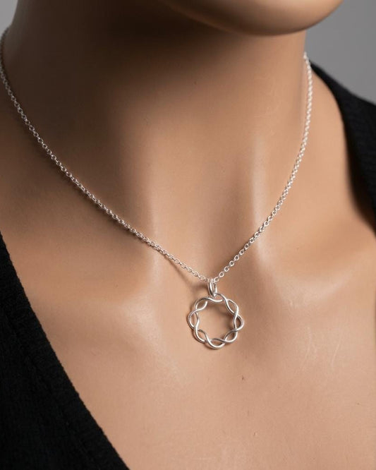 Sterling Silver Day Collar Choker Necklace Braided O Ring - Locking Option - Luxury Elegant Partner Jewelry
