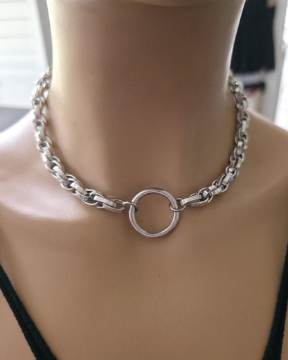 Steel Day Collar Choker Necklace For Men, Women - Romantic Couples Devotion Style Jewelry
