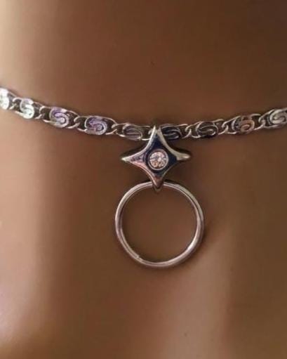 Stainless Steel Day Collar North Star O-Ring Pendant Necklace - Adjustable or Permanent Closure - Discreet Everyday Devotion Couples Jewelry