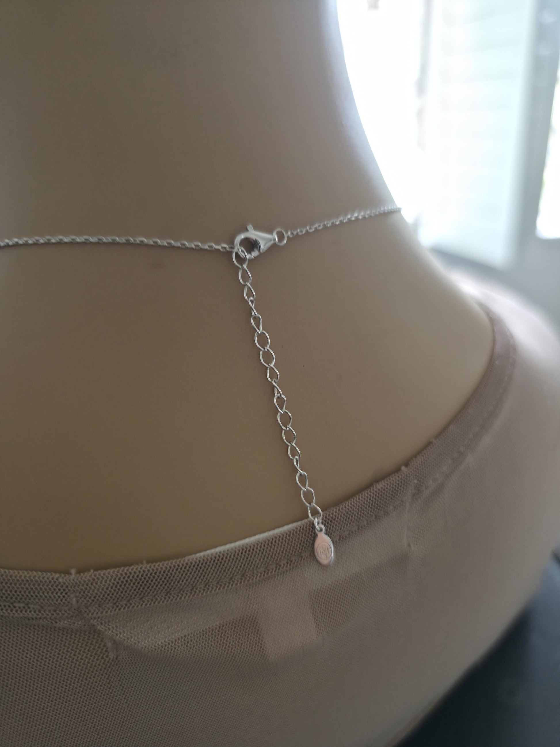 Sterling Silver Cubic Zirconia Heart Day Collar Choker Necklace - Locking Option - Partner Jewelry