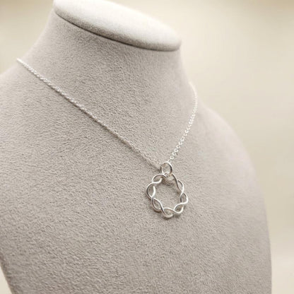 Sterling Silver Day Collar Choker Necklace Braided O Ring - Locking Option - Luxury Elegant Partner Jewelry
