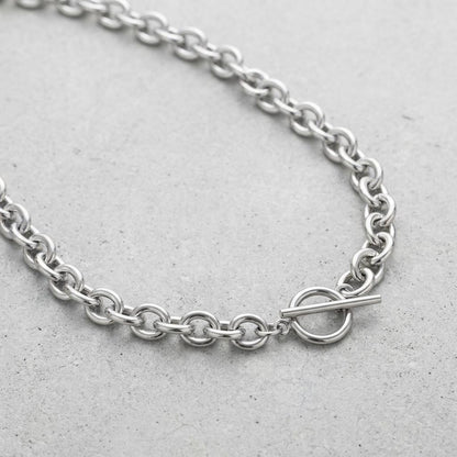 Chunky Cable Link Toggle Collar Choker Necklace / Waterproof Non Tarnish Steel