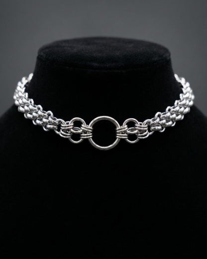 Steel Day Collar Chainmail Unique Chunky Chain Choker Necklace | Adjustable, BDSM Style Couples jewelry