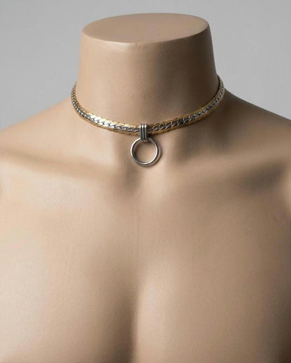 Steel Day Collar, Precision Fit Masc Style Choker, O-Ring Necklace, 14–20 Inch Sizes, Locking Option, BDSM Jewelry