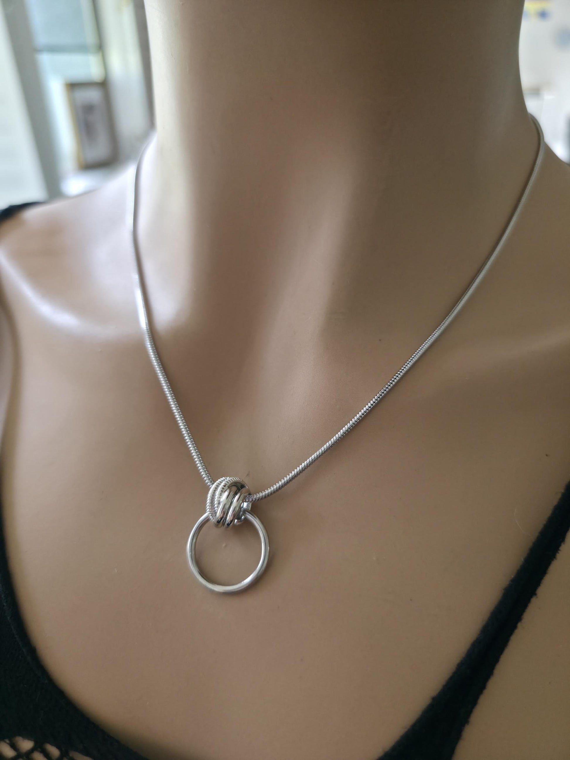 Minimalist Steel Dainty 24/7 Day Collar Snake Chain Necklace, Permanent Locking Options | Couples Devotion jewelry