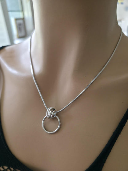 Minimalist Steel Dainty 24/7 Day Collar Snake Chain Necklace, Permanent Locking Options | Couples Devotion jewelry
