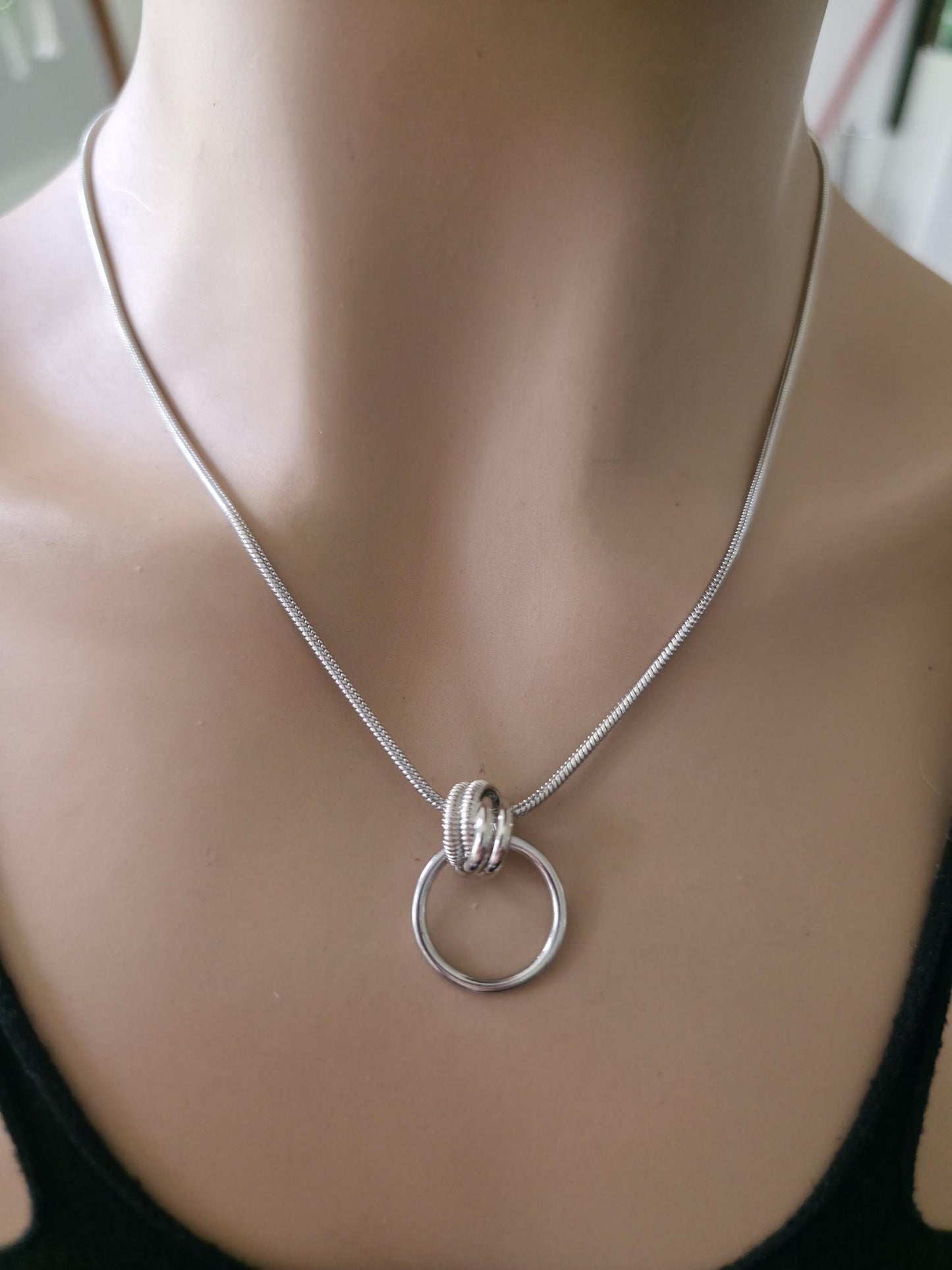 Minimalist Steel Dainty 24/7 Day Collar Snake Chain Necklace, Permanent Locking Options | Couples Devotion jewelry