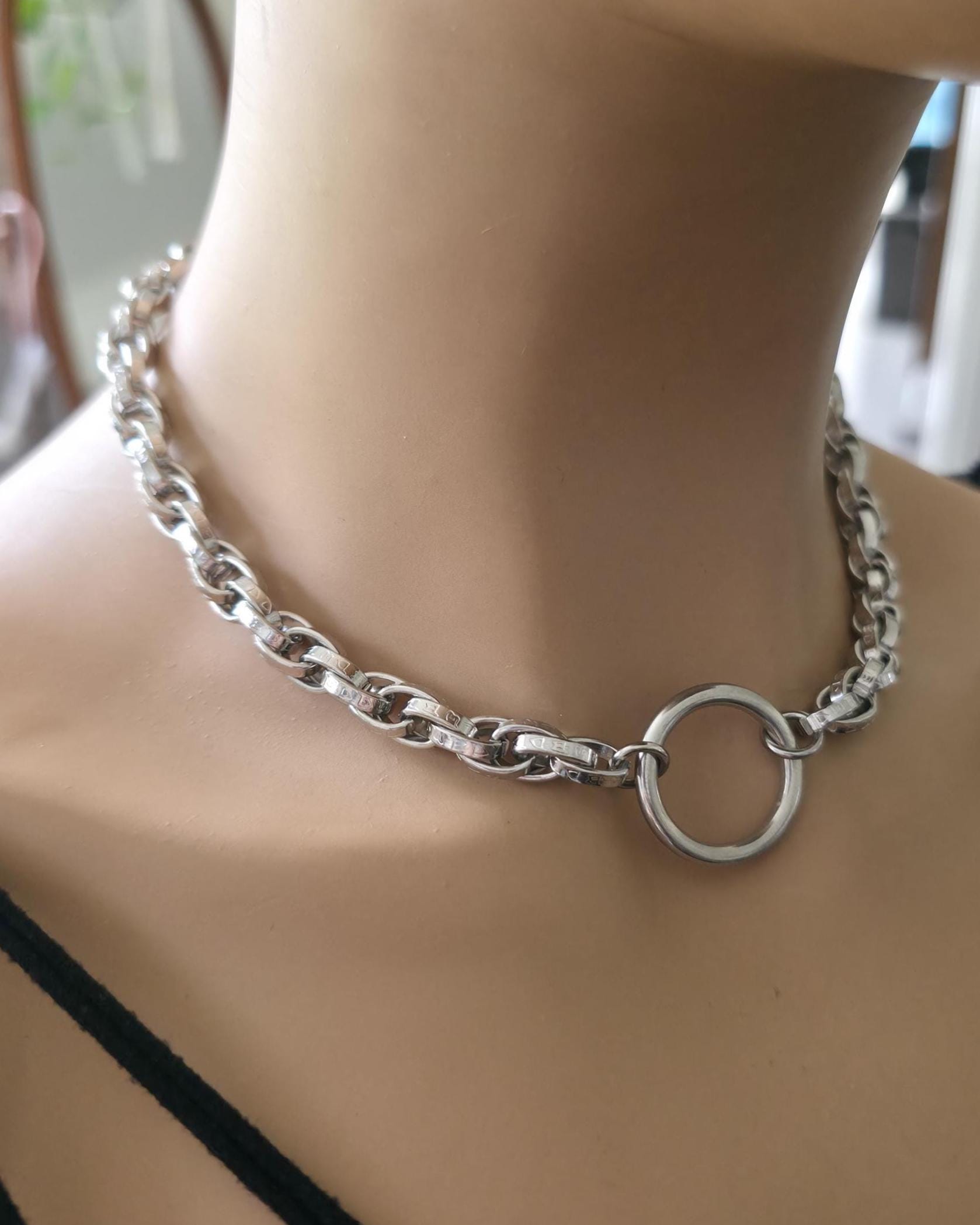 Steel Day Collar Choker Necklace For Men, Women - Romantic Couples Devotion Style Jewelry
