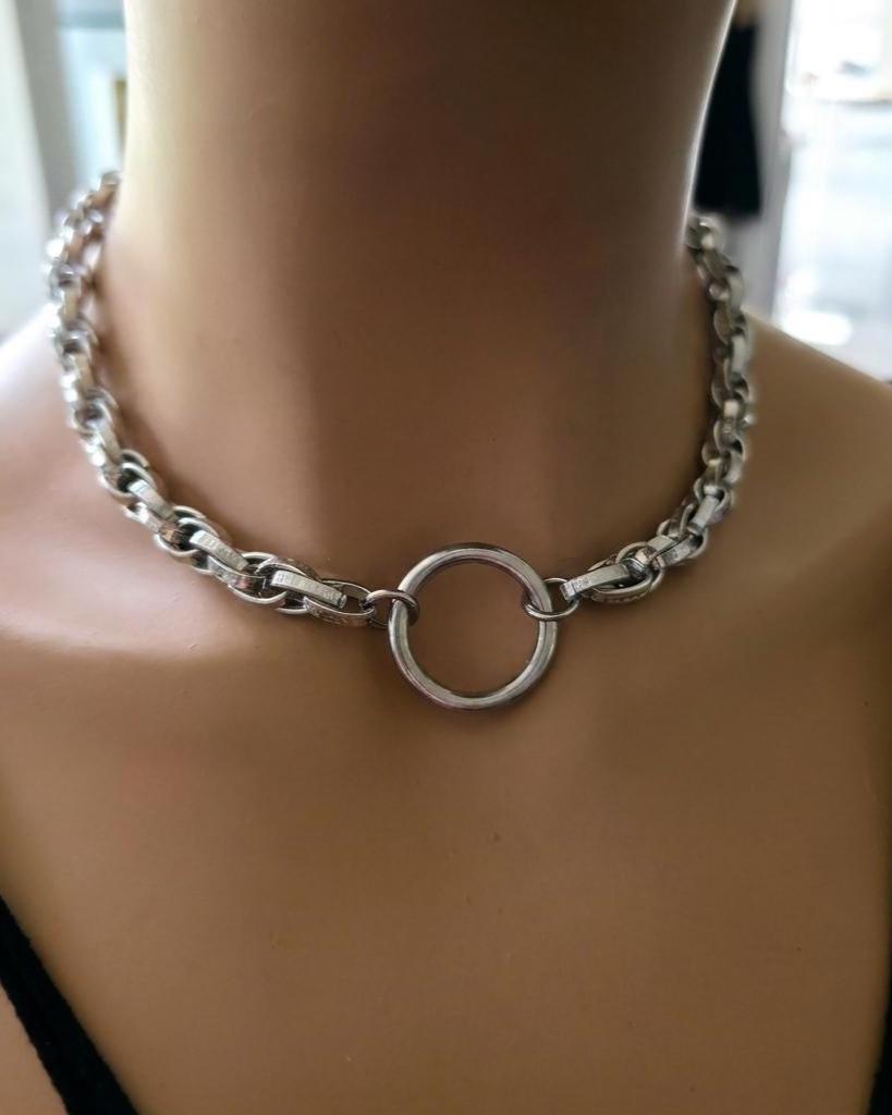 Steel Day Collar Choker Necklace For Men, Women - Romantic Couples Devotion Style Jewelry